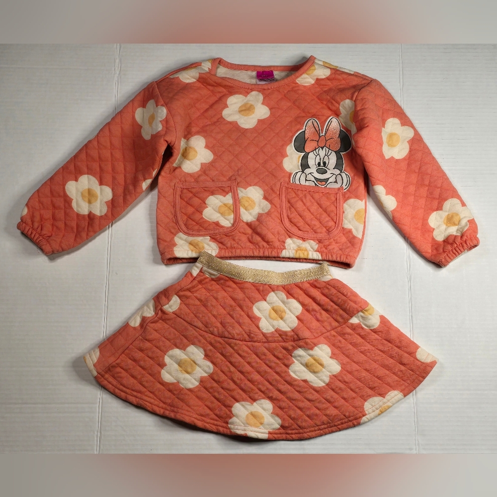 Disney Junior Orange 2 Piece Skirt And Top Size 5